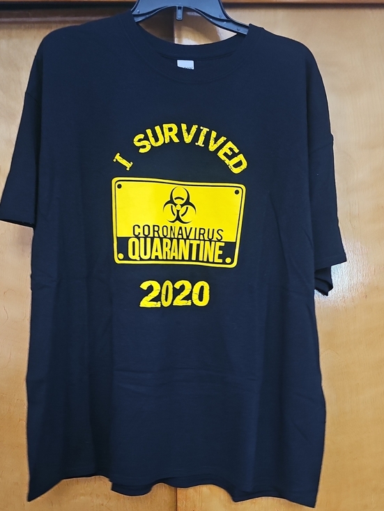 Gildan Other - Gildan Black T-Shirt with Yellow "I Survived 2020" Quarantine Graphic